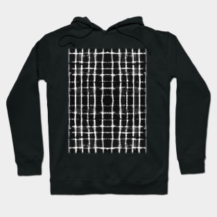 Shibori black horizontal and vertical stripes Hoodie